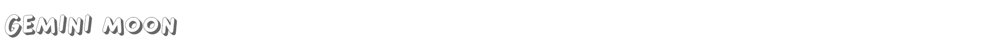 Sample characters Gemini Moon Font